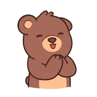 a brown teddy bear with its tongue hanging out