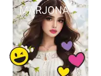 a picture of a woman with the name marjona written above her