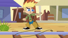johnny test whipping whip the rope lashing western