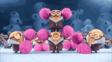 Minion Cheer GIF - Minion Cheer Pink GIFs