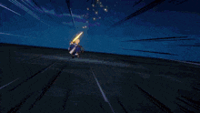 a video game character is holding a sword in his hand