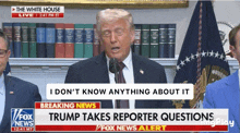 a fox news breaking news story about trump takes reporter questions