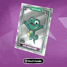 a card with a lizard on it that says veefriends