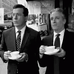 Wow Bravo GIF - Stephen Colbert Jon Stewart Coffee GIFs