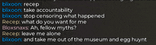 a screenshot of a conversation between blixoon and receptie