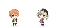 a boy and a girl are standing next to each other