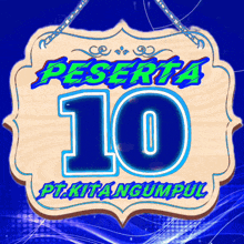 a sign with the number 10 on it