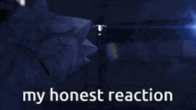 a cartoon of a girl with a bow on her head and the words my honest reaction