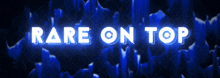 a blue background with the words rare on top in white letters
