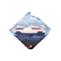 a pixel art drawing of a person 's face in a diamond shaped object .