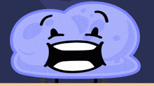 a cartoon drawing of a cloud with its mouth open and eyes closed