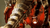 a close up of a robot 's legs with a jmjl logo on it