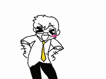 a drawing of a man in a suit and tie
