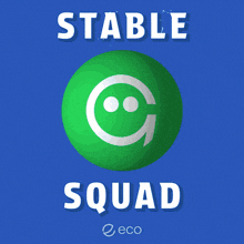 a stable squad logo with a blue ball in the center