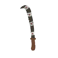 a cartoon drawing of a sword with a brown handle