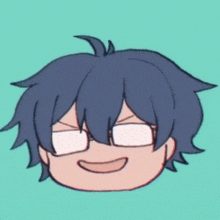 a drawing of a person with glasses and a smile