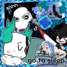 a collage of pictures with the words go to sleep on the bottom