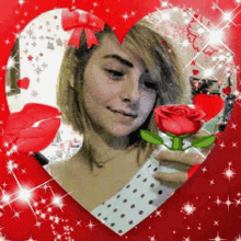 Heart Frame Daughter Roses GIF - Heart Frame Daughter Roses Smile GIFs