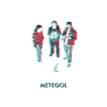 a group of people standing next to each other with the word metegol on the bottom right
