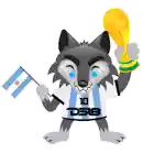 a cartoon drawing of a wolf with the number 10 on his shirt