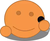 a cartoon smiley face with a black shadow on it