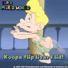 a poster for super mario world koopa flip lizard