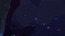 a dark purple background with a yellow glowing object
