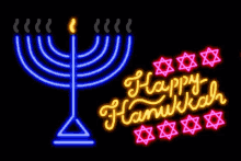 happy hanukkah menorah