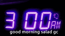 a purple background with the words good morning salad gc written on it