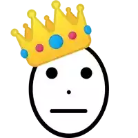 a cartoon face with a yellow crown on it