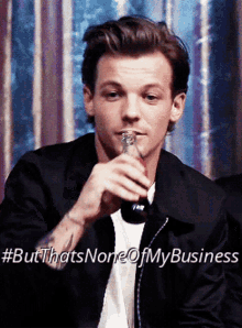 None Of My Business Louis Tomlinson GIF - None Of My Business Louis Tomlinson Drinking GIFs