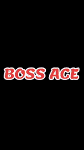 a poster that says boss ace with a circle of fire in the background