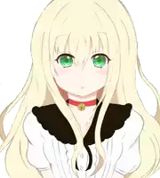 a girl with long blonde hair and green eyes