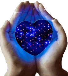 blue love heart galaxy sparkling