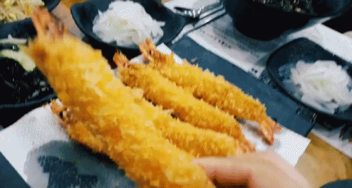 새우튀김 왕새우 왕새우튀김 먹방 GIF - Fried Shrimps Fried Prawns Tempura GIFs