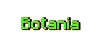 the word botania is written in green and red
