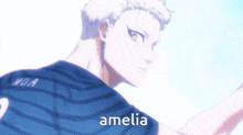 a drawing of a man with the name amelia on it