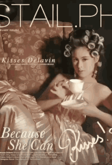 kisses delavin because she can tea coffee sip