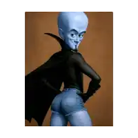 a cartoon character wearing shorts and a cape has a big butt