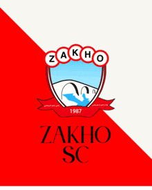 a red and white circle that says zakho sc 1987