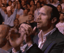 Clap The Rock GIF - Clap The Rock Yes GIFs