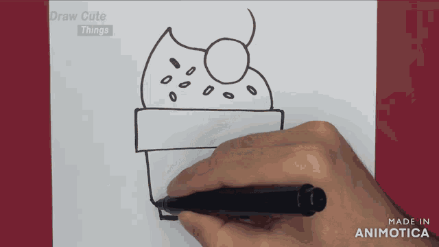 HOW TO DRAW CUTE ICE CREAM BOWL,DRAW CUTE THINGS 