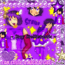 a picture of a girl with the words stay stellastic