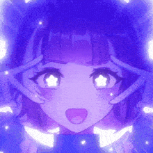 a girl with a star in her eyes is making a peace sign