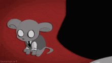 a cartoon of a mouse in a suit and tie looking at another mouse