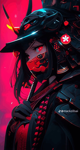 Cyberpunk Samurai Girl Anime Live Wallpaper - Embed