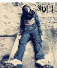 a person laying on the ground with the word skull on the bottom right
