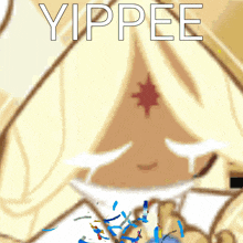 the word yippee that is on a drawing