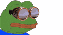 a cartoon frog wearing a pair of goggles