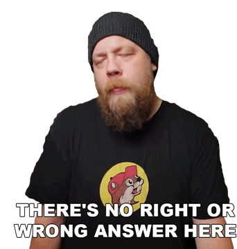 Theres No Right Or Wrong Answer Here Ryan Fluff Bruce Sticker - Theres No Right Or Wrong Answer Here Ryan Fluff Bruce Riffs Beards And Gear Stickers